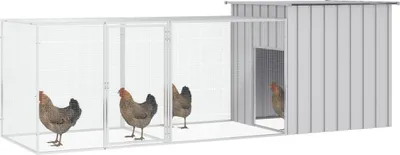 Obrázok produktu pre vidaXL Klietka pre kurčatá šedá 300x91x100 cm pozinkovaná oceľ