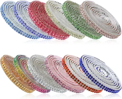 Image de Bandes de strass pailletés adhésives, 12 rouleaux, 11 mm x 91 cm, pour travaux de loisirs créatifs