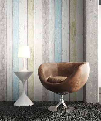 Produktbild von NEWROOM Tapete Tavara Bunt Blau Vliestapete - Landhaus Holzbalken Holz Germany
