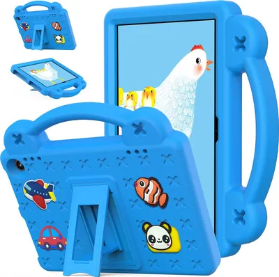 Obrázek produktu pro Ochranné pouzdro pro Fire HD 8 / Fire HD 8 Plus 2024/2022/2020, roztomilé dětské pouzdro, odolné proti nárazům s držadlem a stojánkem Modrý