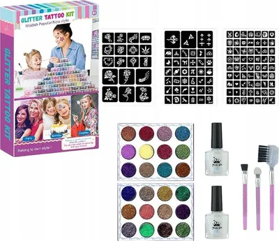 Obrázok produktu pre Súprava DIY na trblietavé tetovanie pre deti, kreatívne, zábavné šablóny