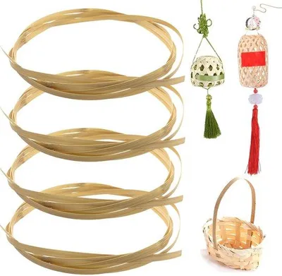 Imagen del producto de Tiras de bambú, 4 rollos, 8 mm de grosor, para decoración de manualidades