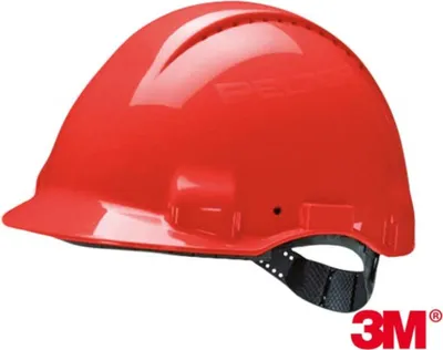 Produktbild von 3M™ Schutzhelm, Uvicator, Pinlock-Verschluss, belüftet, Kunststoffschweißband, Rot, G3000CUV-RD