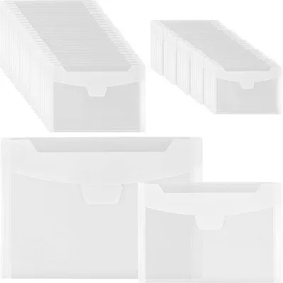 Immagine prodotto di Scatola di archiviazione Transpapier da 100 pezzi, cartellina trasparente e busta per documenti, 24 x 18 cm, 18 x 13 cm, organizzazione dell'ufficio e archiviazione dei documenti