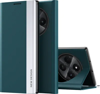 Immagine prodotto di Custodia per Xiaomi Redmi 14C, Custodia magnetica in Finto cuoio con funzione di supporto Verde