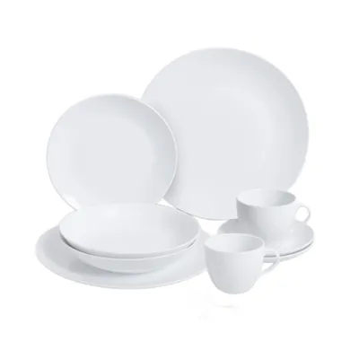 Produktbild von Kombiservice Ronda 30-teilig Porzellan weiß Coupe für 6 Personen – Obertassen 220 ml, Untertassen 14 cm, Dessertteller 20,3 cm, tiefe & flache Teller
