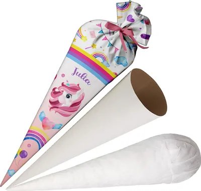 Produktbild von Ferocity, Schultüte mit Namen, 70 cm, Zuckertüte zur Einschulung, für Mädchen – Unicorn [149]