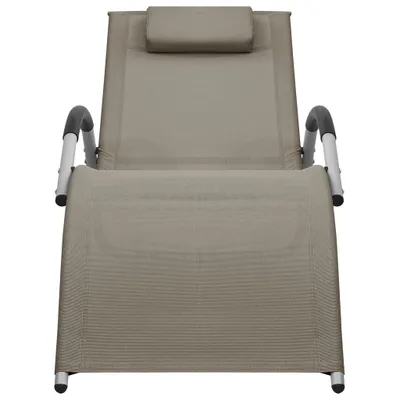 Image de Bain de soleil Textilène Taupe et Gris