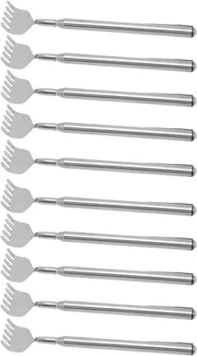 Productafbeelding van Rugschraper. Uitschuifbare rugkrabber voor heren. 10 stuks. Milieuvriendelijk. 5-delige telescopische handgreep. Draagbare rugschraper met zakclip, ideaal voor onderweg