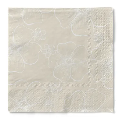 Produktbild von Tissue Serviette Nicole in Beige, 33 x 33 cm, 3-lagig, 100 Stück - Floral