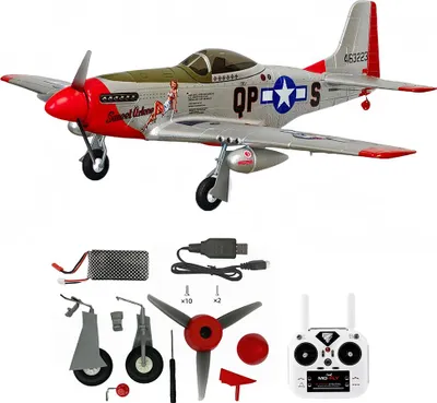 Produktbild von MO-FLY P-51dMustang 1:16 RC Flugzeug 685mm 2.4 GHz 10CH Gyro 3D/6G Kunstflug Bürstenlos EPP FPV RTF Ohne Kamera & 1 Akku