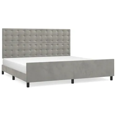 Obrázek produktu pro vidaXL Rám postele bez matrace světle šedý 200x200 cm sametový