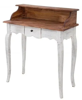 Produktbild von Casa Padrino Landhausstil Schreibtisch Antik Weiß / Natur 80 x 40 x H. 92 cm - Schreibtisch im Shabby Chic Look