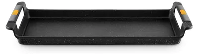 Kochplatte 60 cm, Aluminium-Grillplatte, Antihaftbeschichtung, Silikongriffe