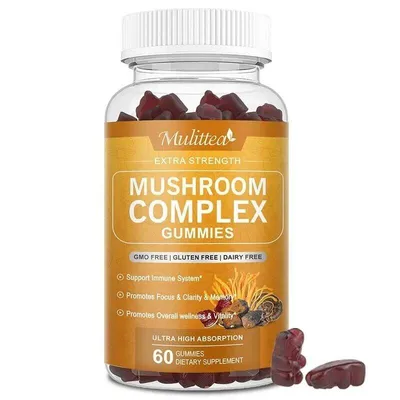 Immagine prodotto di Complesso di funghi Gummies (60 orsetti gommosi) integratore alimentare, cervello, memoria, nervi, sistema immunitario, concentrazione mentale