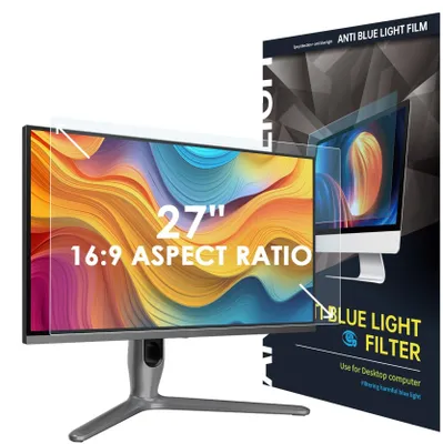 Productafbeelding van Beschermfolie voor 27 inch monitor - Blauw licht blokkerend