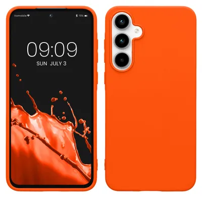 Produktbild von kwmobile Handyhülle für Samsung Galaxy A55 5G Hülle - TPU Case - Kabelloses Laden - Schutzhülle Cover in Neon Orange