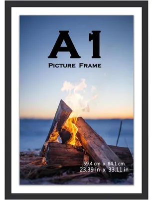 Produktbild von Holz-Bilderrahmen A1 (59,4 x 84,1 cm) Schwarz Wandmontage