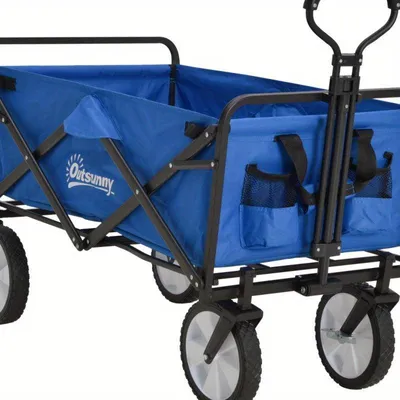Produktbild von Bolderwagen – Klappbarer Handwagen und Gartenwagen mit Geländereifen und verstellbarem Griff