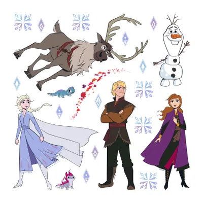 Obrázek produktu pro Disney tetování na zeď Ledová královna modrá, hnědá a fialová - 600231 - 30 x 30 cm