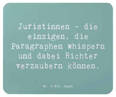 Produktbild von Mr. & Mrs. Panda Mauspad Spruch Juristin Zauber - Meeresbrise - Geschenk, Rechtsanwältin, Mouse Pad, computer, mausteppich, Mousepad, Juraspielerin, Gericht, laptop