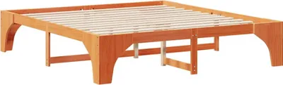 Zdjęcie produktu dla Łóżko Drewniane 180x200 Brązowe Rama Łóżka ze Stelażem Dwuosobowe