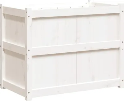 Obrázek produktu pro vidaXL květináč bílý 90x50x70 cm z masivního borovicového dřeva