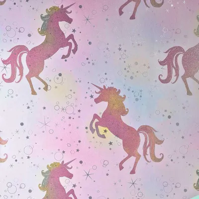 Produktbild von Tapete Einhorn Glitter Regenbogen