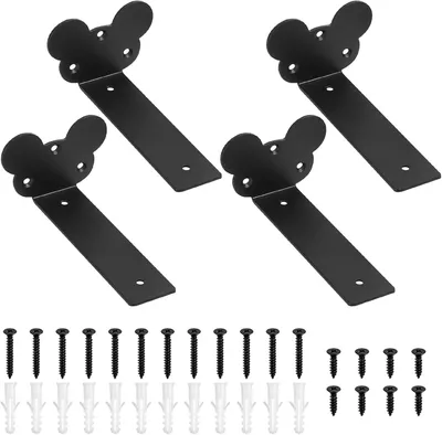 Produktbild von Regalstütze Halter für das Regal Tragstütze Set 4 Stück 150 mm Schwarz