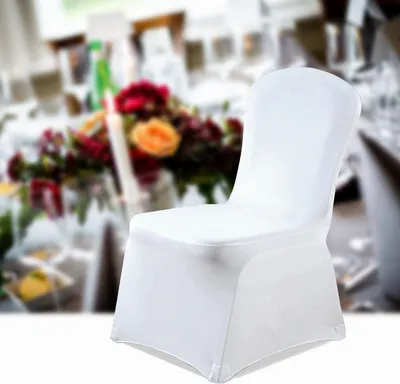 Immagine prodotto di Copri sedie resistenti e durevoli: fodere elastiche, rimovibili e lavabili, in tessuto elasticizzato, 90x45x45 cm, bianche, 100 pezzi
