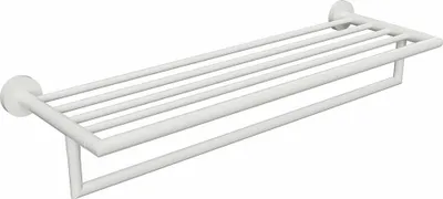 Zdjęcie produktu dla X-ROUND WHITE Wieszak na ręczniki z relingiem 500 mm, biały matowy
