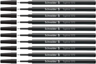 Produktbild von Schneider Topliner 970 Fineliner-Mine 0,4 mm schwarz 10er Pack für Topliner 911