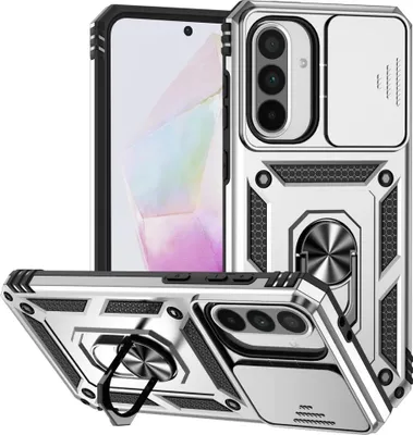 Produktbild von Samsung Galaxy A36 / A56 Hülle - Coverup Armor Ring Ständer Back Cover mit Kamera Schutz - Grau