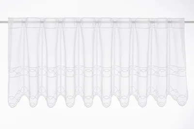 Produktbild von Gardinen Kranzusch Scheibengardine Stickerei auf Voile 45x720 cm H/B weiß Bistrogardine Vorhang Küche 1er Pack