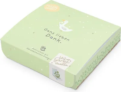 Obrázek produktu pro Pestební truhlík „Gans lieben Dank“ - sada na pestování s sedmikráskami