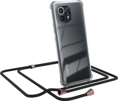 Produktbild von EAZY CASE Handykette kompatibel mit Xiaomi Mi 11 5G, Handyhülle mit Umhängeband, Handykordel, Schutzhülle Clear, Band in Schwarz