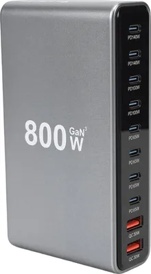 Obrázek produktu pro GaN nabíječka pro IOS 17 16 15 14 13 12 Pro Max telefon tablet 800 W 10 portů USB duální 140 W PD PPS port PC notebook nabíjecí stanice EU zástrčka