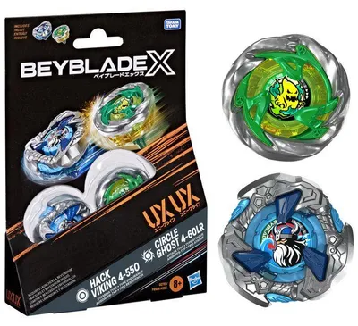 Image de Beyblade X Dual Pack Circle Ghost 4-60LR UX et Hack Viking 4-55O UX Takara Tomy