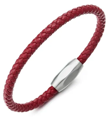 Obrázok produktu pre Elzusha – Minimalistický pletený kožený náramok so zapínaním z ocele