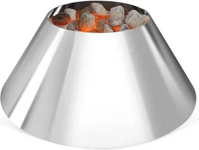 Obrázek produktu pro Nerezový koš na dřevěné uhlí pro keramické grily s nastavitelnou rukojetí, určený pro grily typu "kettle"