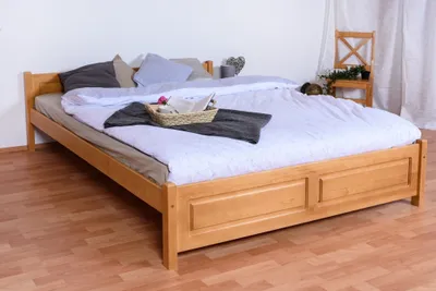 Produktbild von Doppelbett / Gästebett Kiefer massiv Vollholz Erlefarben 77C, inkl. Lattenrost - 180 x 200 cm (B x L)