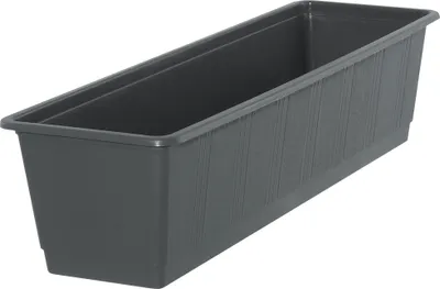Produktbild von Geli Balkonkasten STANDARD Anthrazit mit Holzstruktur 60 cm - Kunststoff