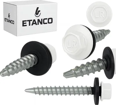 Produktbild von ETANCO Selbstbohrschrauben Trapezblechschrauben RAL 9003 4,8 x 20 mm 250 Stk.