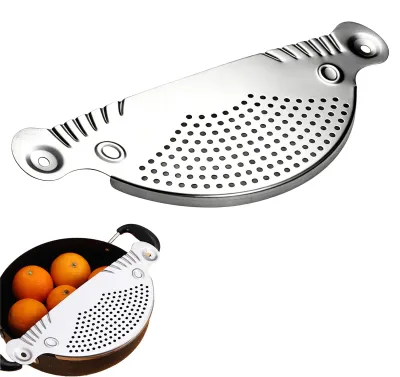 Pastasieb aus Edelstahl, Abgießhilfe für Töpfe bis 26 cm