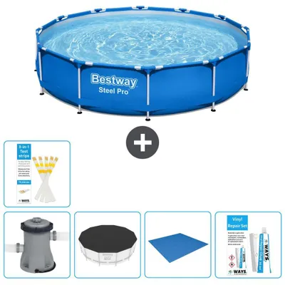 Zdjęcie produktu dla Basen stalowy Bestway Steel Pro, okrągły - 366x76 cm - 6-częściowy, model S22748