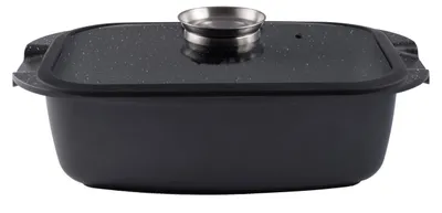 Image de Cocotte Gerlach Granitex 32 cm 5,6 l avec couvercle en verre, revêtement céramique, compatible induction