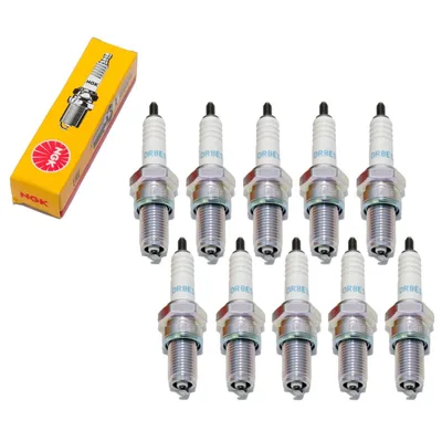 Produktbild von Zündkerzen Set NGK 10x DR8ES-L Zündkerze entstört, 19,0mm Langgewinde Ø 12,0mm Hex 18,0mm, Elektrodenabstand 0,75mm, Wärmewert 8, 2556 / 2923