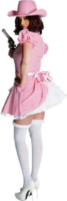Produktbild von M209112-S-A rosa-kariert Damen Cowgirlkleid Trachtenkostüm GR.S