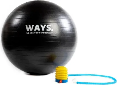 Produktbild von WAYS. Gymnastikball - Inklusive Pumpe - Schwarz - 75 cm
