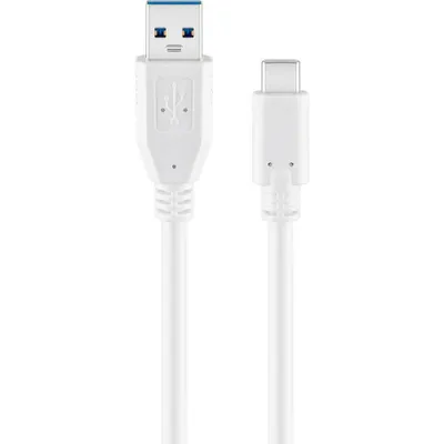 Obrázok produktu pre goobay Kábel USB C na USB A 3.0 biely 1 m